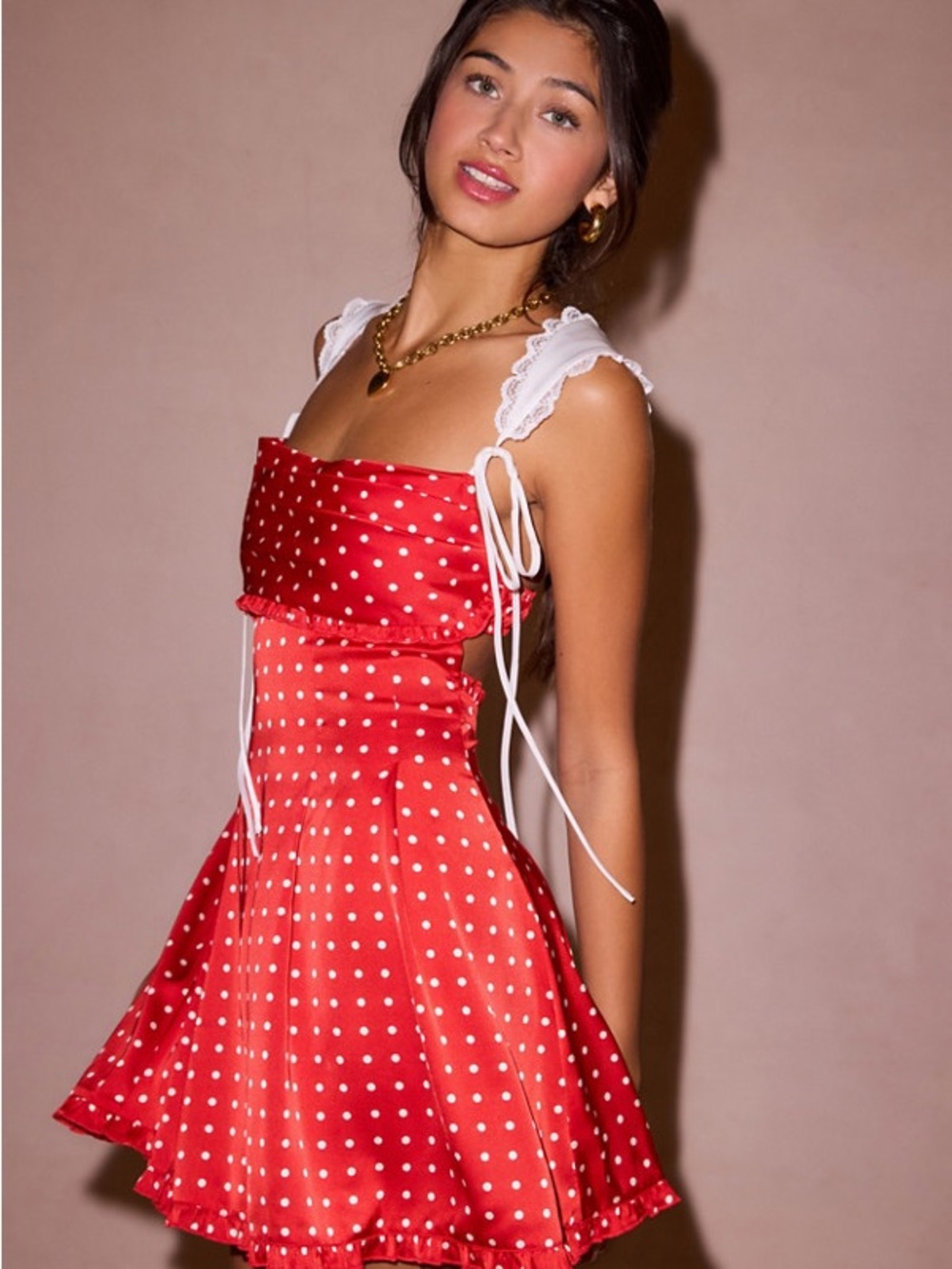 For Love and Lemons Holland Polka Dot Mini Dress
